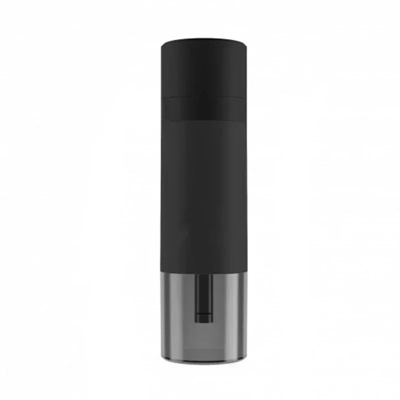 Black cylindrical portable hookah on a white background