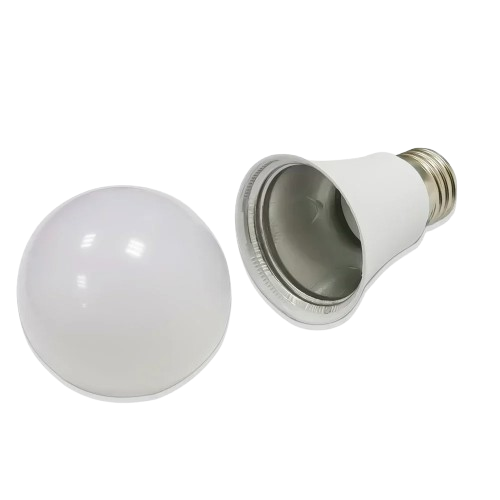 A white, lightbulb-shaped storage can with a foldable design, displayed opened, suggesting its use for storing small valuables.